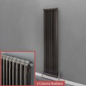 "Korona" 2 Column Bare Metal Lacquered Vertical Radiators (8 Sizes)
