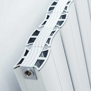 Ultraheat "Virtu" White Vertical Aluminium Designer Radiators (13 Sizes) - Close up