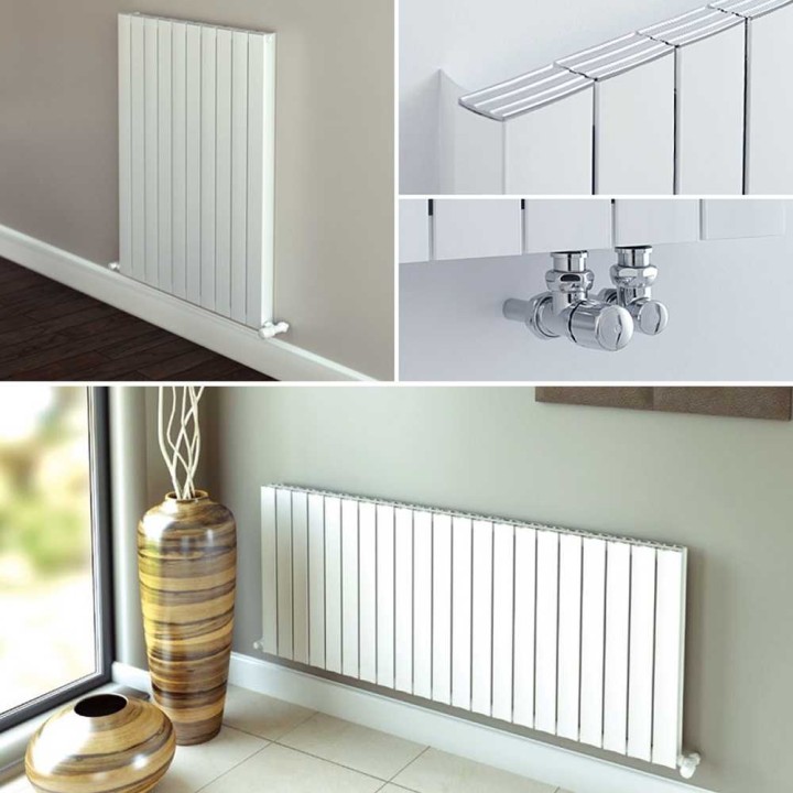 Ultraheat "Smyrna" White Horizontal Aluminium Designer Radiators (10 Sizes)