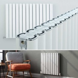 Ultraheat "Visage" White Horizontal Aluminium Designer Radiators (22 Sizes)