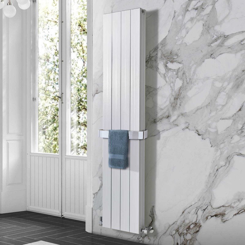 375mm (w) x 1800mm (h) "Newborough" White Double Aluminium Radiator