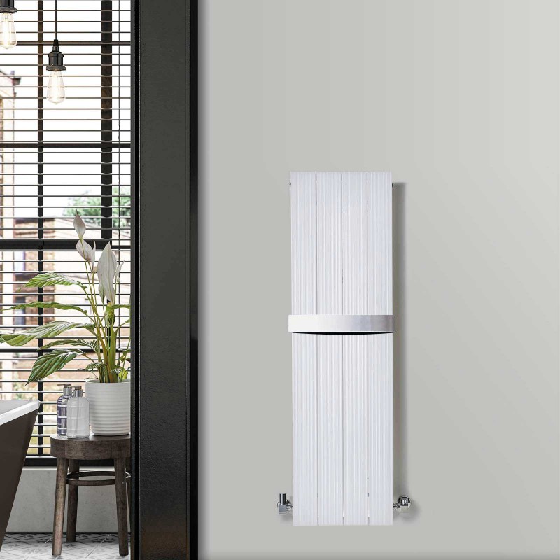 375mm (w) x 1200mm (h) "Newborough" White Aluminium Radiator