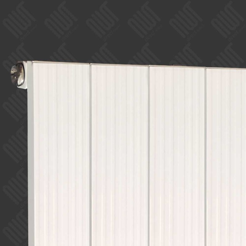 375mm (w) x 1200mm (h) "Newborough" White Aluminium Radiator - Close up