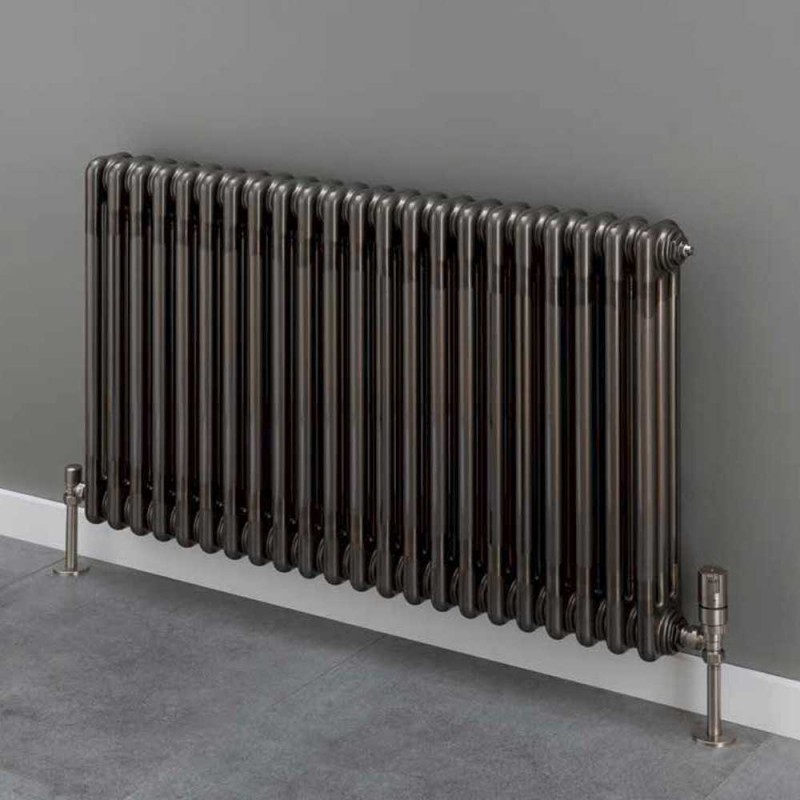 "Korona" 3 Column Bare Metal Lacquered Horizontal Radiators (10 Sizes) + Optional Floor Mounts