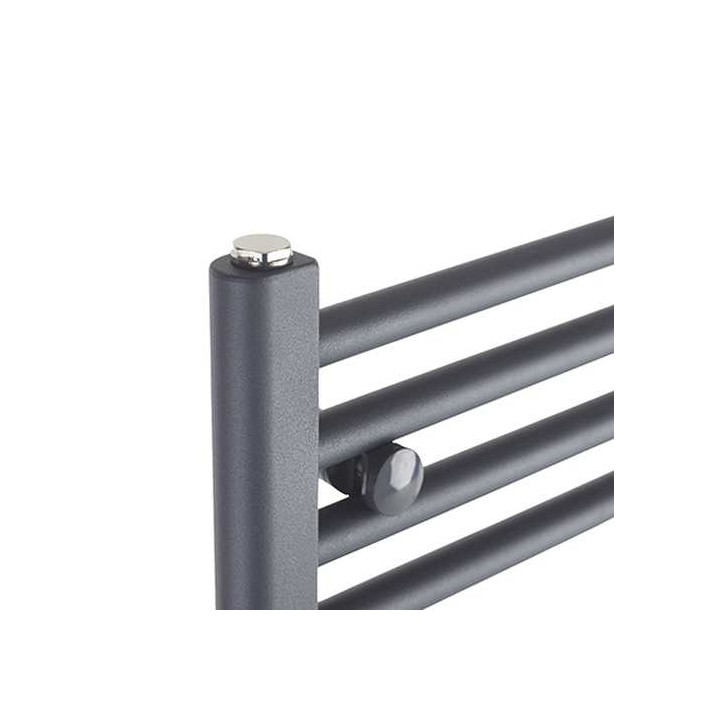 400mm (w) x 800mm (h) "Straight Anthracite" Designer Towel Rail - Close up