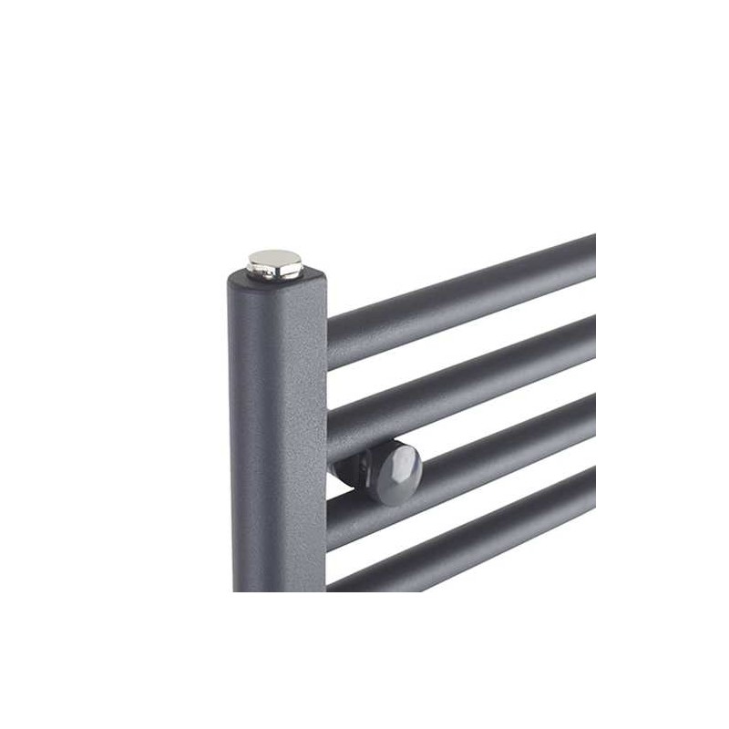 900mm (w) x 600mm (h) "Straight Anthracite" Designer Towel Rail - Close up