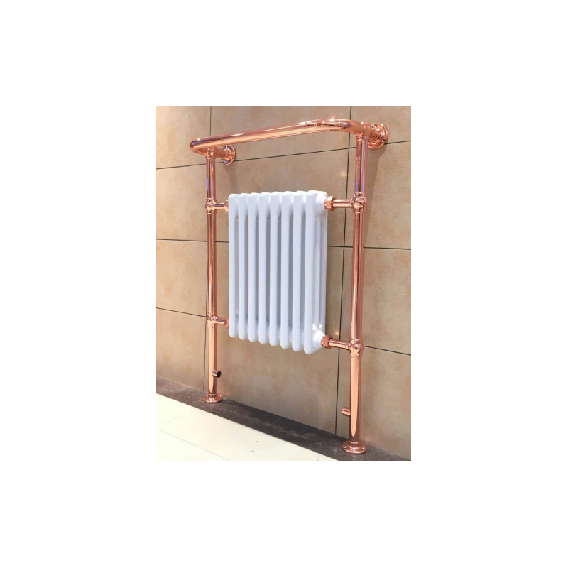 673mm (w) x 963mm (h) "Old Colwyn" Copper & White Traditional Floor Standing Towel Rail Radiator