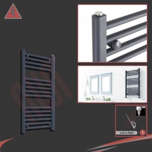 300mm (w) x 800mm (h) Electric "Anthracite" Towel Rail (Single Heat or Thermostatic Option)