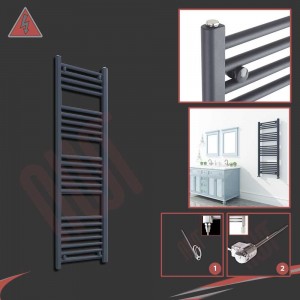 300mm (w) x 1200mm (h) Electric "Anthracite" Towel Rail (Single Heat or Thermostatic Option)