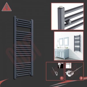 400mm (w) x 1200mm (h) Electric "Anthracite" Towel Rail (Single Heat or Thermostatic Option)