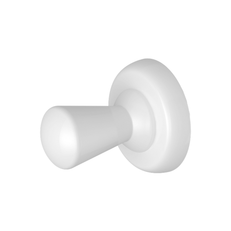 White Magnetic "Drop" Robe/Coat Hanger (Heavyweight Magnet) - Close up