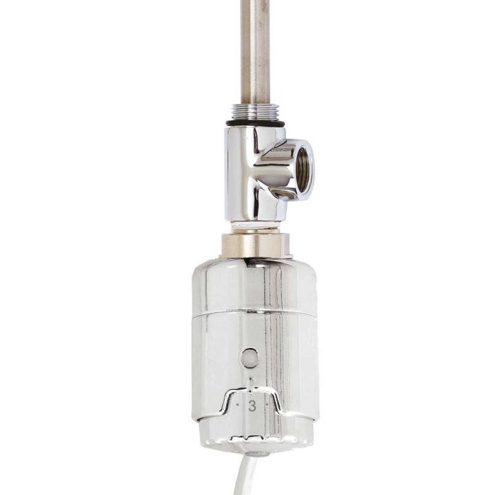 Chrome Dual Fuel Kit T-Piece & RICA Thermostatic Heating Element 150W to 600W