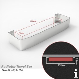 Chrome Towel Bar for "Cariad" Single Vertical Aluminium Radiators