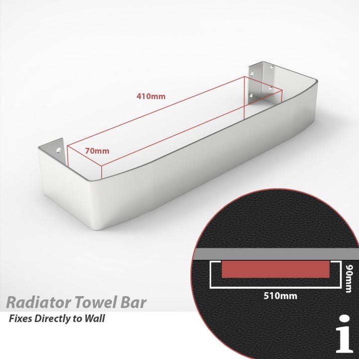 Chrome Towel Bar for "Cariad" Single Vertical Aluminium Radiators