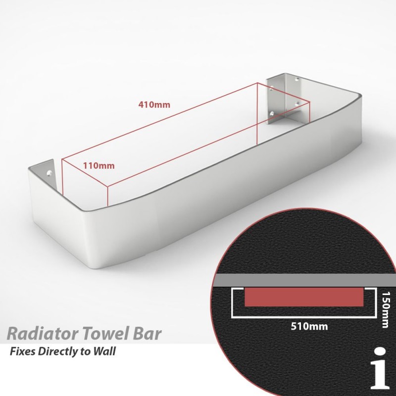 Chrome Towel Bar for "Cariad" Single Vertical Aluminium Radiators