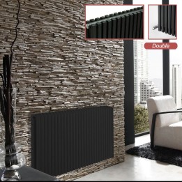 Ultraheat "Klon" Designer Black D-Profile Double Horizontal Radiators (10 Sizes)