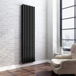 Ultraheat "Sofi" Black Single & Double Oval Tube Vertical Radiators (13 Sizes)