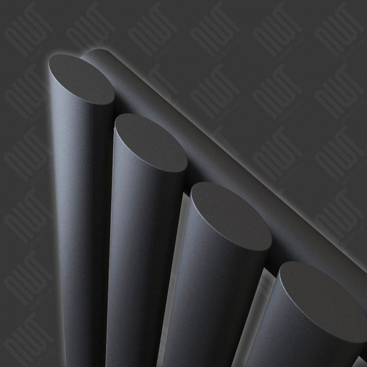 Ultraheat "Sofi" Black Single & Double Oval Tube Vertical Radiators (13 Sizes)