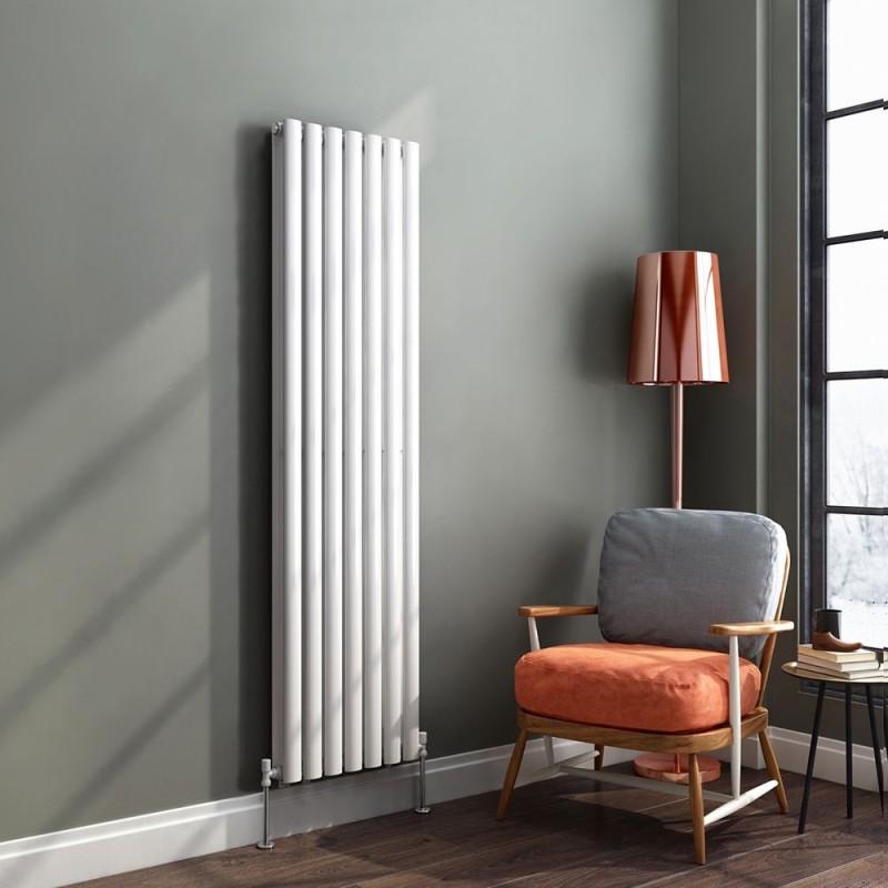 Ultraheat "Sofi" White Double Oval Tube Vertical Radiators (12 Sizes)