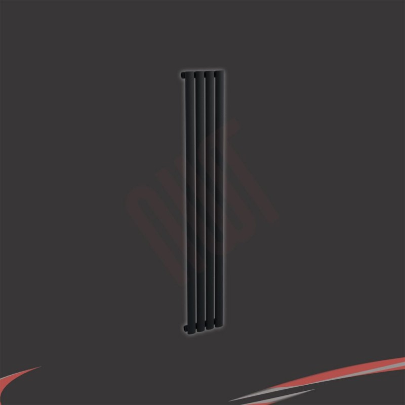 Ultraheat "Sofi" Black Single & Double Oval Tube Vertical Radiators (13 Sizes)