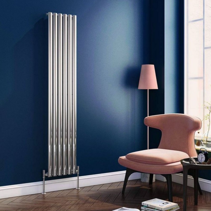 Ultraheat "Sofi" Chrome Double Oval Tube Vertical Radiators (7 Sizes)