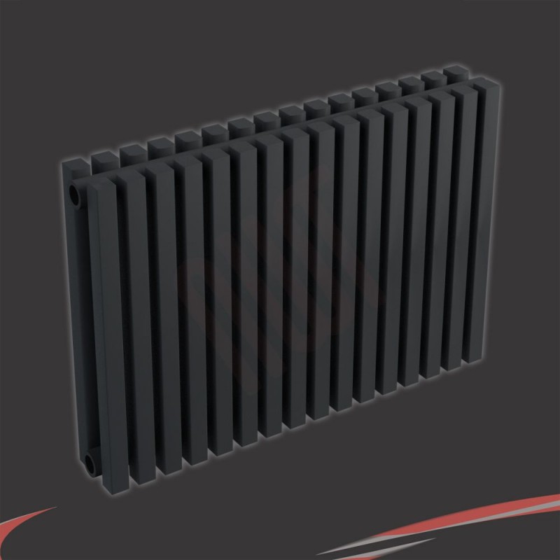Ultraheat "Klon" Designer Black D-Profile Double Horizontal Radiators (10 Sizes)