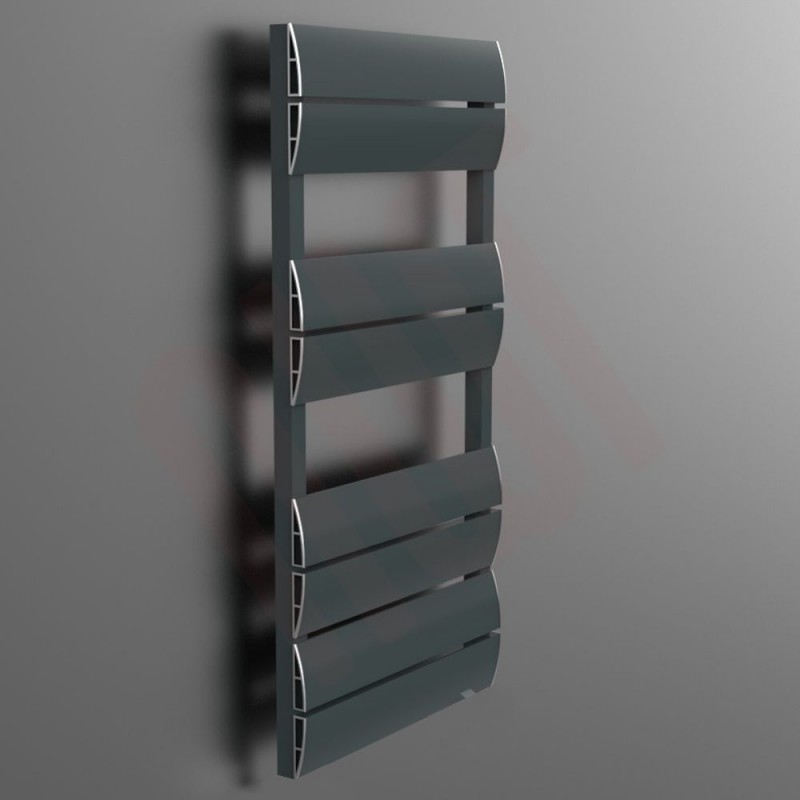 1000mm Electric Wave Anthracite Single Aluminium Towel Rail