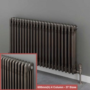 "Korona" 4 Column Bare Metal Lacquered Horizontal Radiators (10 Sizes)
