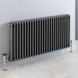 "Korona" 3 Column Bare Metal Lacquered Horizontal Radiators (10 Sizes) + Optional Floor Mounts