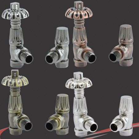 Traditional Gothic Styled Angled Thermostatic Radiator Valves