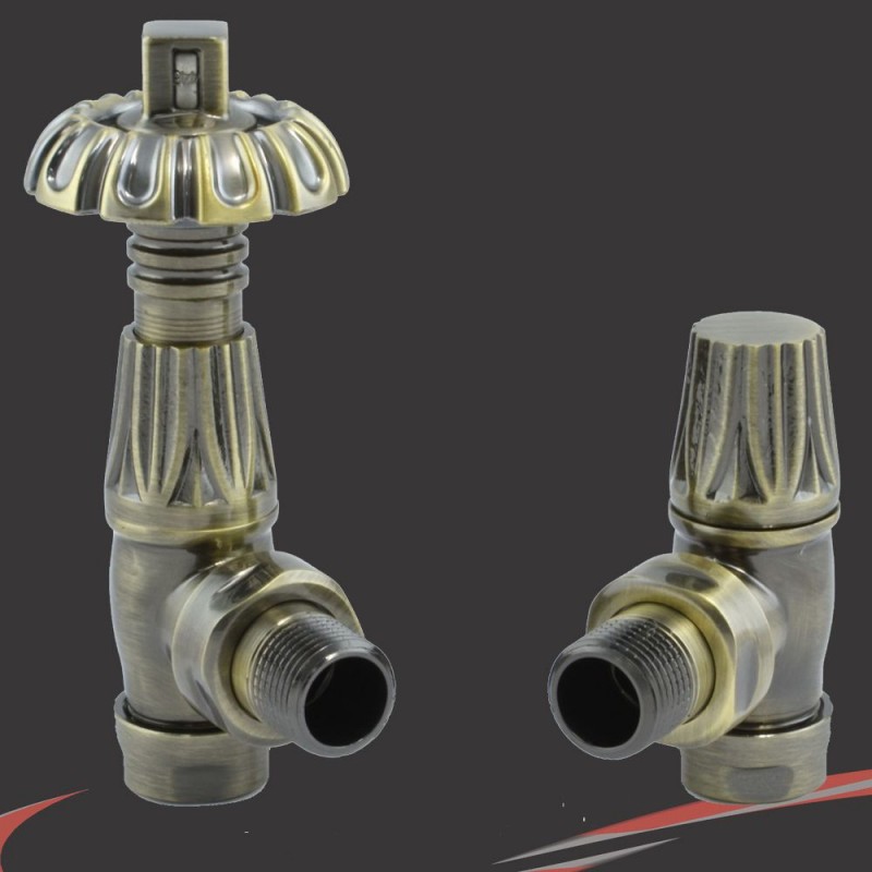 Traditional Victorian Styled Angled Thermostatic Radiator Valves