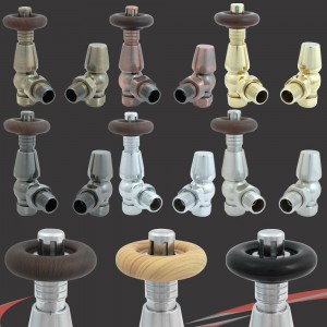 Oxford Traditional Round Top Angled Thermostatic Radiator Valves