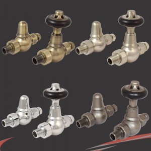 Traditional Round Top Straight Thermostatic Radiator Valves - 4 Finishes