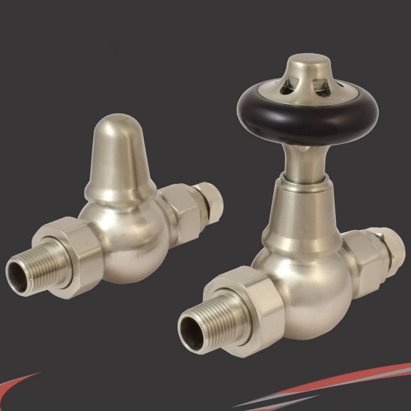 Traditional Round Top Straight Thermostatic Radiator Valves - 4 Finishes