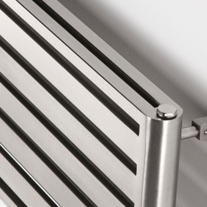 Aeon "Supra" Double Designer Brushed Stainless Steel Radiators - Close up