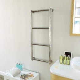 Aeon "Tudor" Designer Polished Stainless Steel Towel Rail
