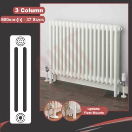 "Korona" 3 Column Horizontal Radiators (8 Sizes)