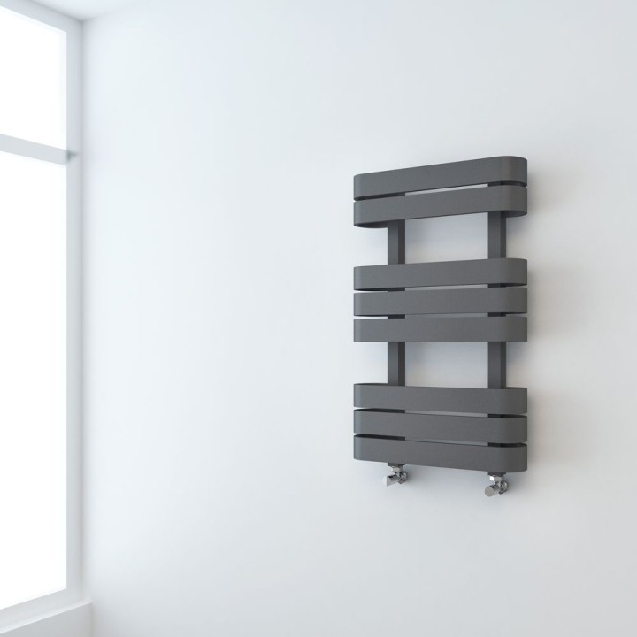 500mm(w) x 850mm(h) "Barlo" Anthracite Designer Towel Rail