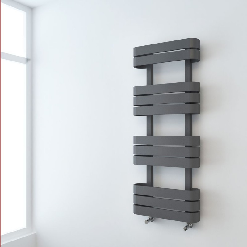 500mm(w) x 1200mm(h) "Barlo" Anthracite Designer Towel Rail