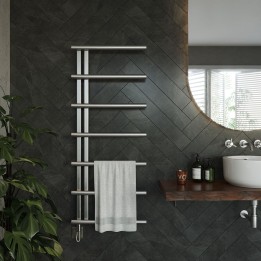 Aeon "Vera" Designer Brushed or Polished Stainless Steel Towel Rail