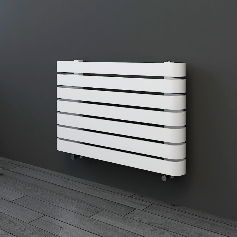 800mm(w) x 500mm(h) "Barlo" White Designer Horizontal Radiator (7 Sections)