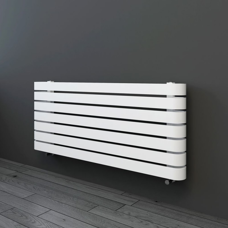 1200mm(w) x 500mm(h) "Barlo" White Designer Horizontal Radiator (7 Sections)