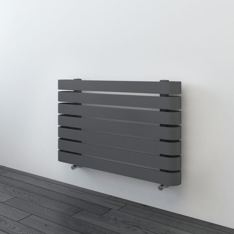 800mm(w) x 500mm(h) "Barlo" Anthracite Designer Horizontal Radiator (7 Sections)