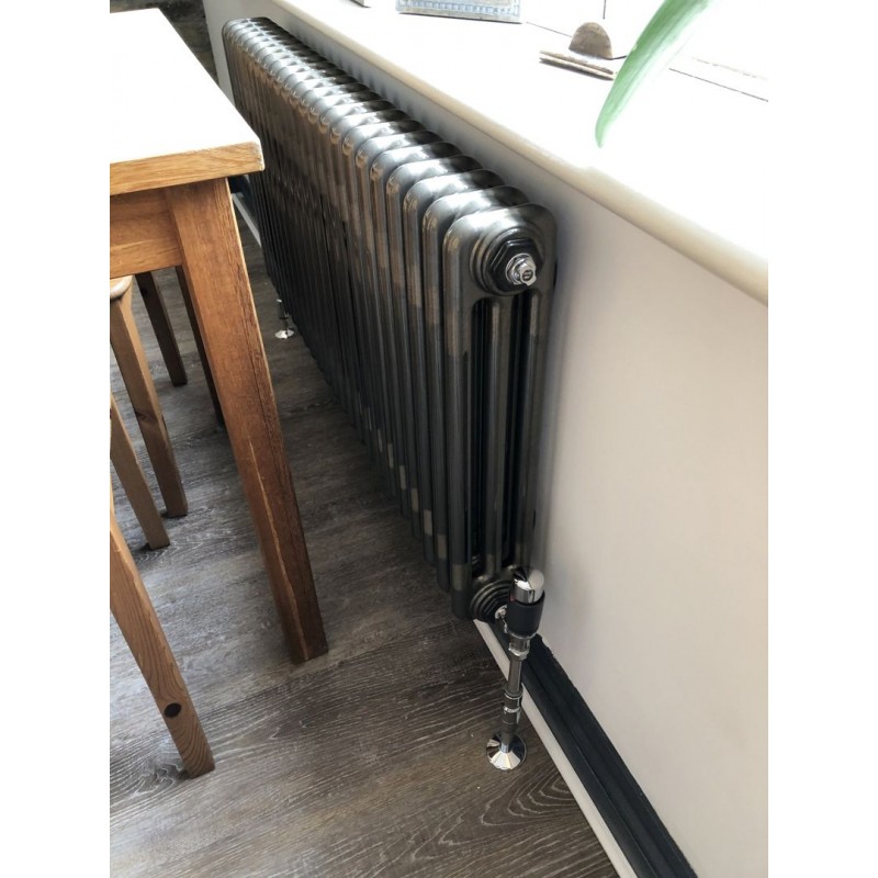 "Korona" 3 Column Bare Metal Lacquered Horizontal Radiators (10 Sizes) + Optional Floor Mounts