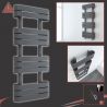 500mm(w) x 850mm(h) Electric "Barlo" Anthracite Designer Towel Rail (Single Heat or Thermostatic Option)