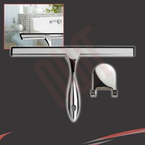 250mm(w) Stainless Steel Wetroom Shower Glass Squeegee (Design G2) + Sticky Hanger