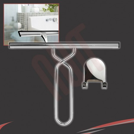 250mm(w) Stainless Steel Wetroom Shower Glass Squeegee (Design G5) + Sticky Hanger