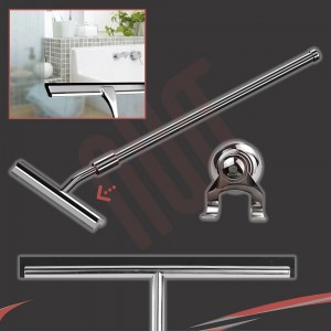 260mm(w) Extendable Stainless Steel Wetroom Shower Glass Squeegee (Design G20) + Suction Hanger