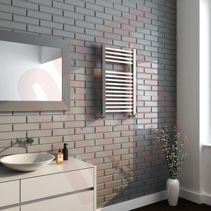 500mm (w) x 800mm (h) "Atlas" Chrome Designer Towel Rail