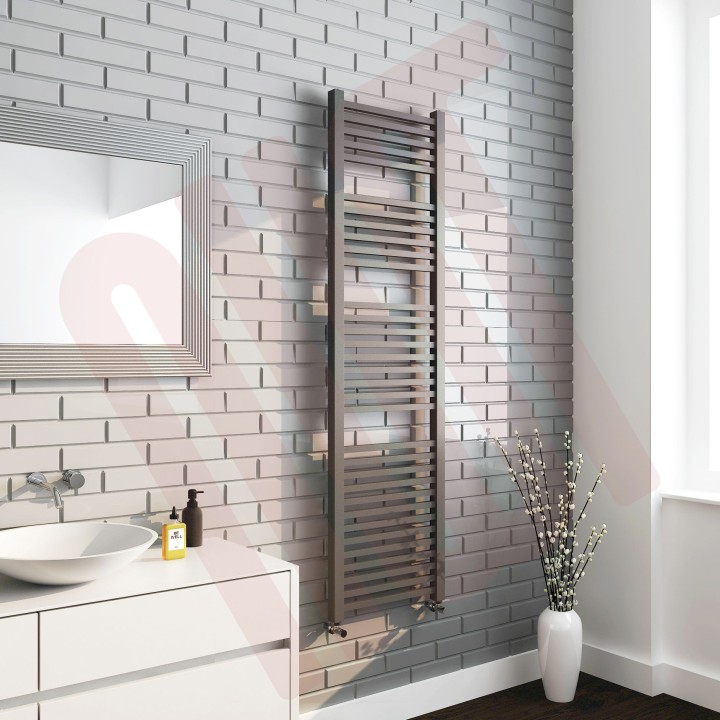 500mm (w) x 1800mm (h) "Atlas" Anthracite Designer Towel Rail